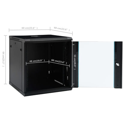 12U Wall Mounted Network Cabinet 19" Ip20