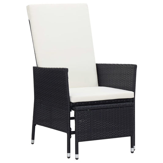 Reclining Garden Chair With Cushions Poly Rattan