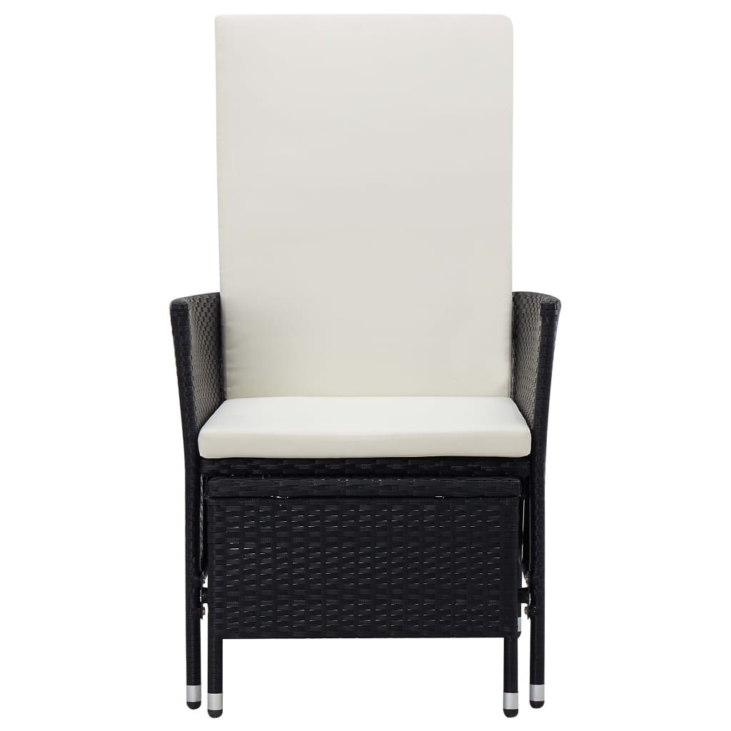 Reclining Garden Chair With Cushions Poly Rattan