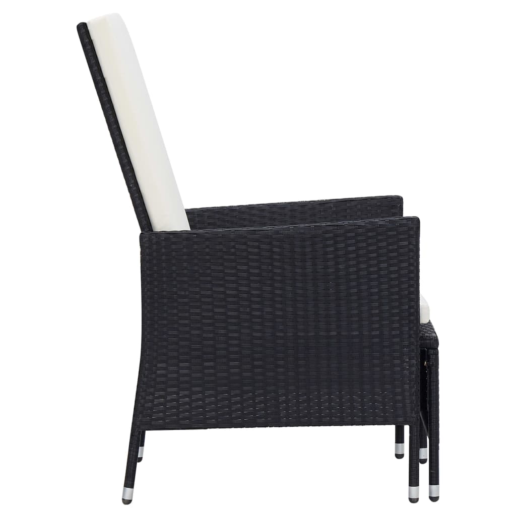 Reclining Garden Chair With Cushions Poly Rattan
