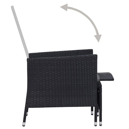 Reclining Garden Chair With Cushions Poly Rattan