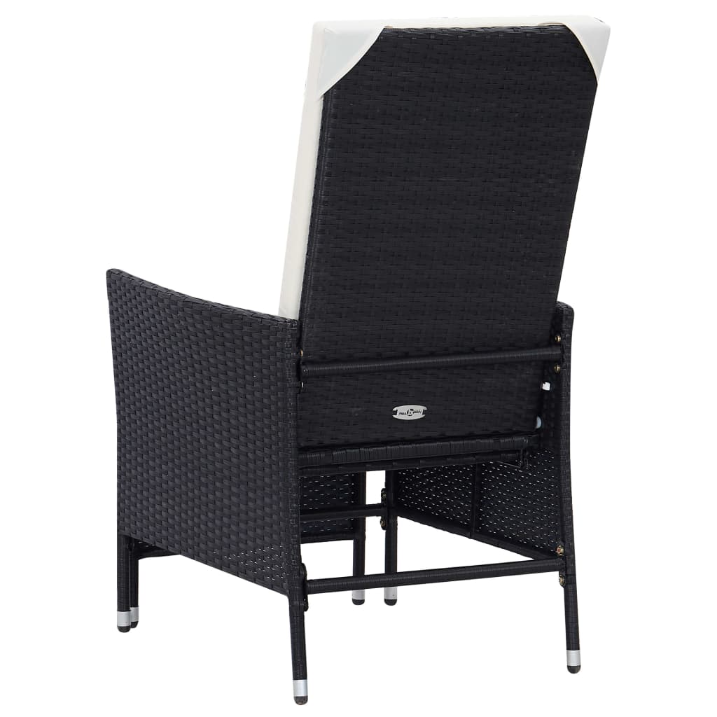 Reclining Garden Chair With Cushions Poly Rattan