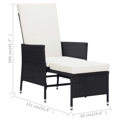 Reclining Garden Chair With Cushions Poly Rattan