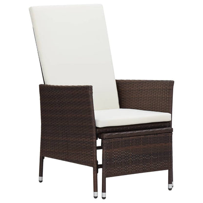 Reclining Garden Chair With Cushions Poly Rattan