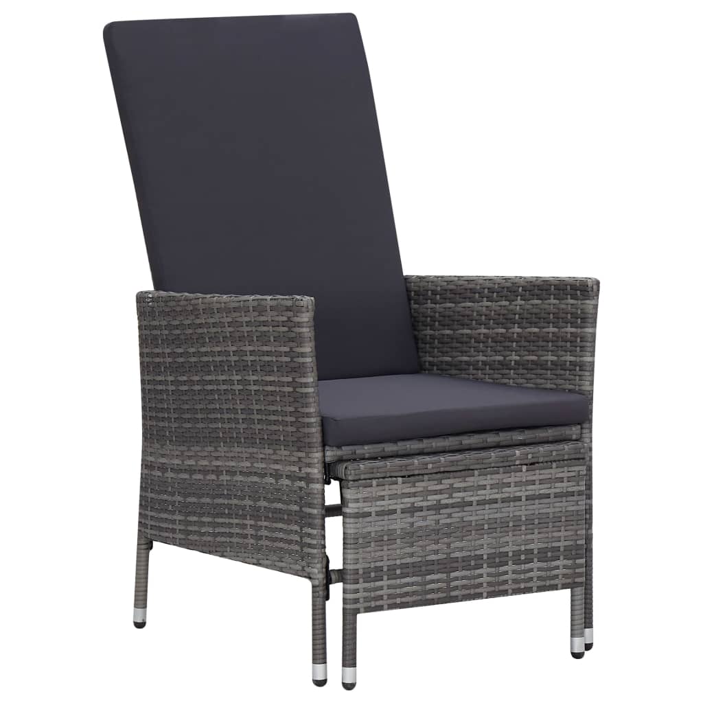 Reclining Garden Chair With Cushions Poly Rattan