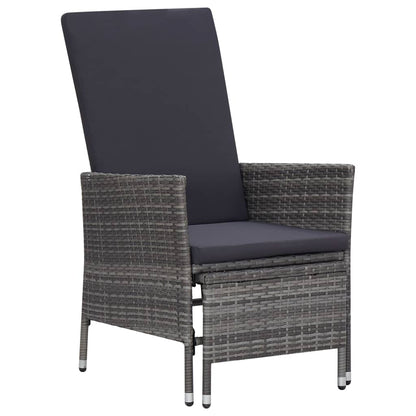 Reclining Garden Chair With Cushions Poly Rattan