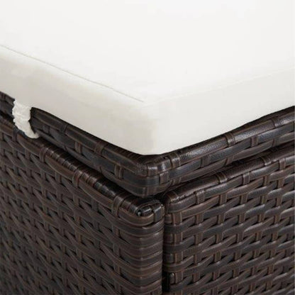 2-Person Sunbed With Cushion Poly Rattan