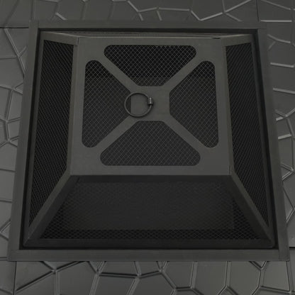 Garden Fire Pit With Poker 81X81X47 Cm Xxl Steel