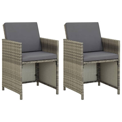 Garden Chairs With Cushions 2 Pcs Poly Rattan