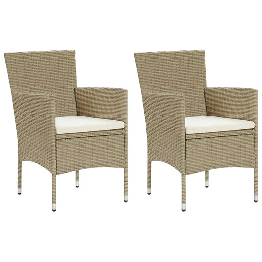Garden Dining Chairs 2 Pcs Poly Rattan
