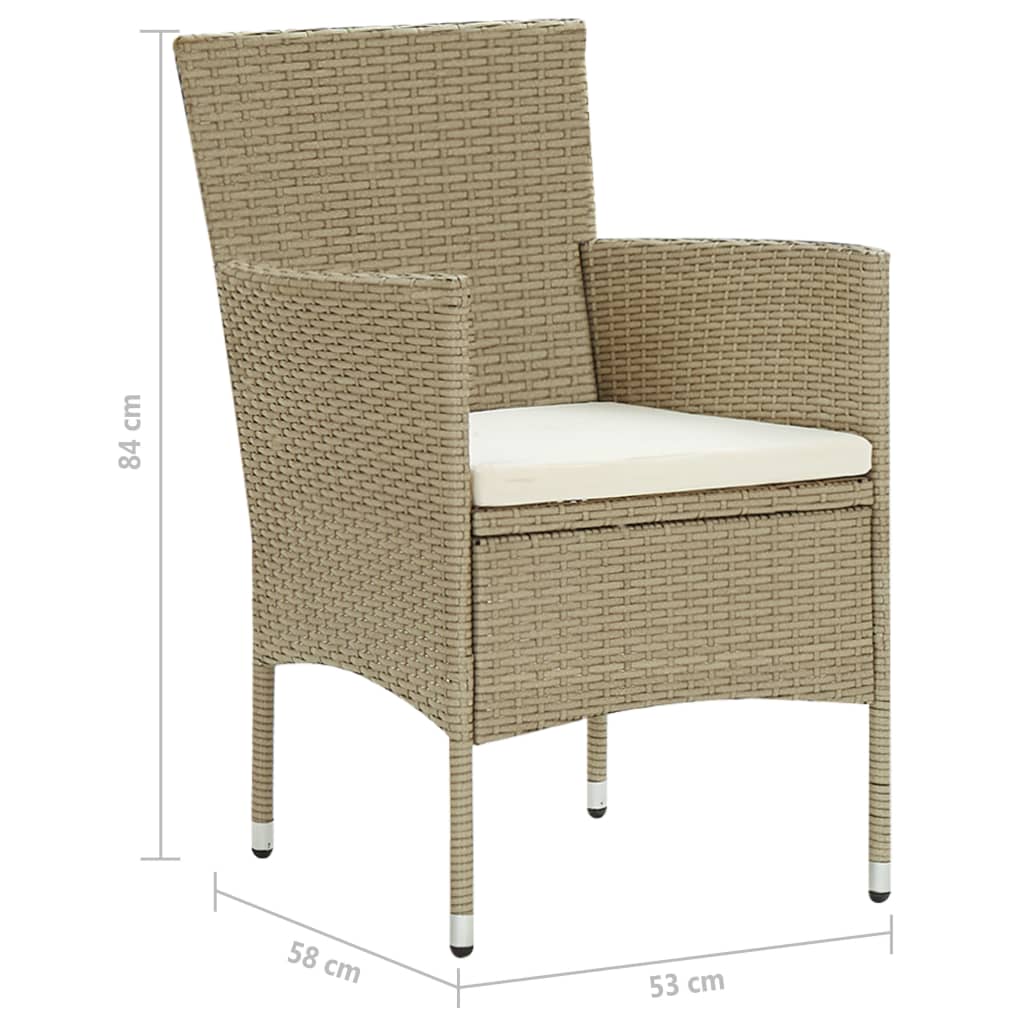 Garden Dining Chairs 2 Pcs Poly Rattan