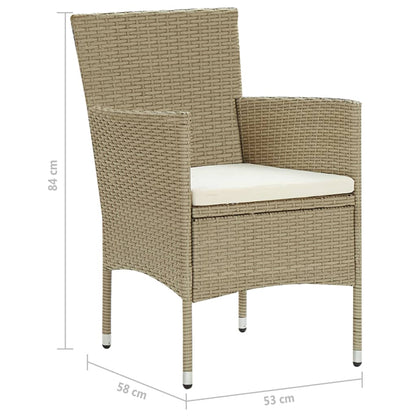 Garden Dining Chairs 2 Pcs Poly Rattan