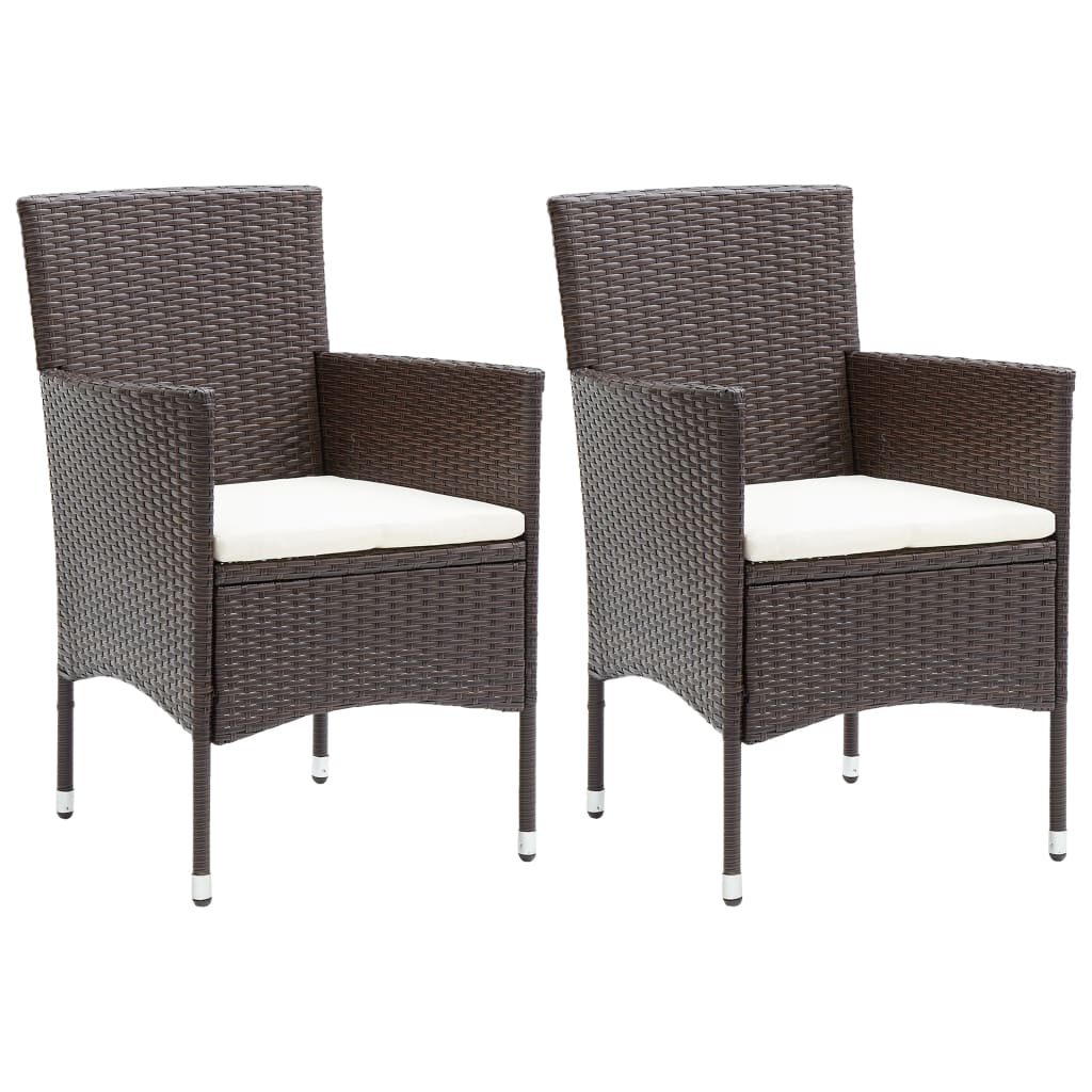 Garden Dining Chairs 2 Pcs Poly Rattan