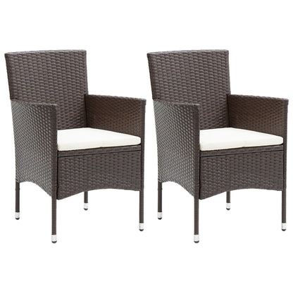 Garden Dining Chairs 2 Pcs Poly Rattan