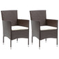 Garden Dining Chairs 2 Pcs Poly Rattan