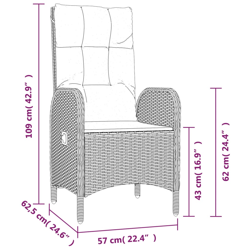 Outdoor Chairs 2 Pcs Poly Rattan
