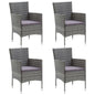 Garden Dining Chairs 4 Pcs Poly Rattan
