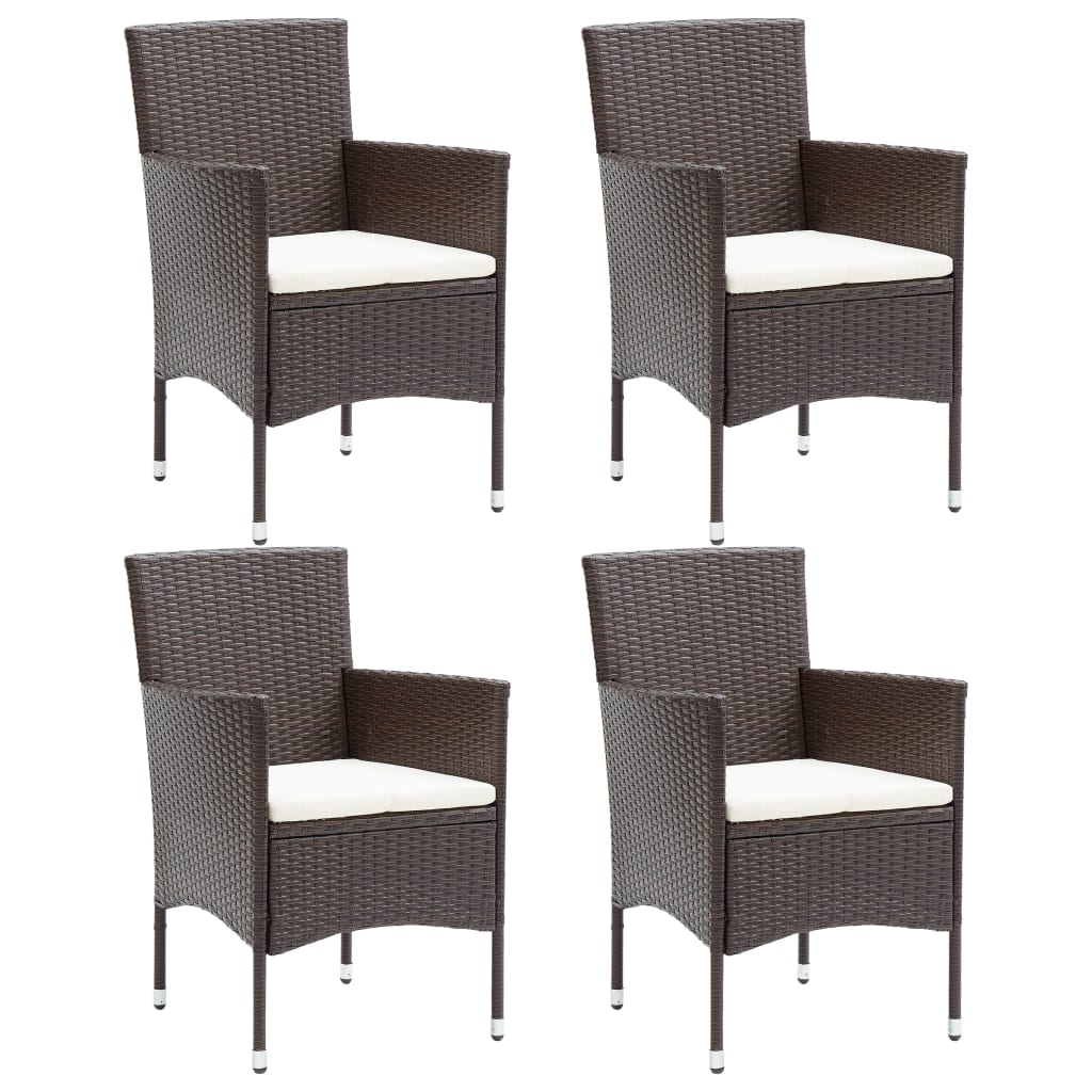 Garden Dining Chairs 4 Pcs Poly Rattan