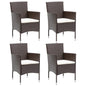 Garden Dining Chairs 4 Pcs Poly Rattan