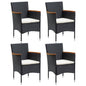 Garden Dining Chairs 4 Pcs Poly Rattan