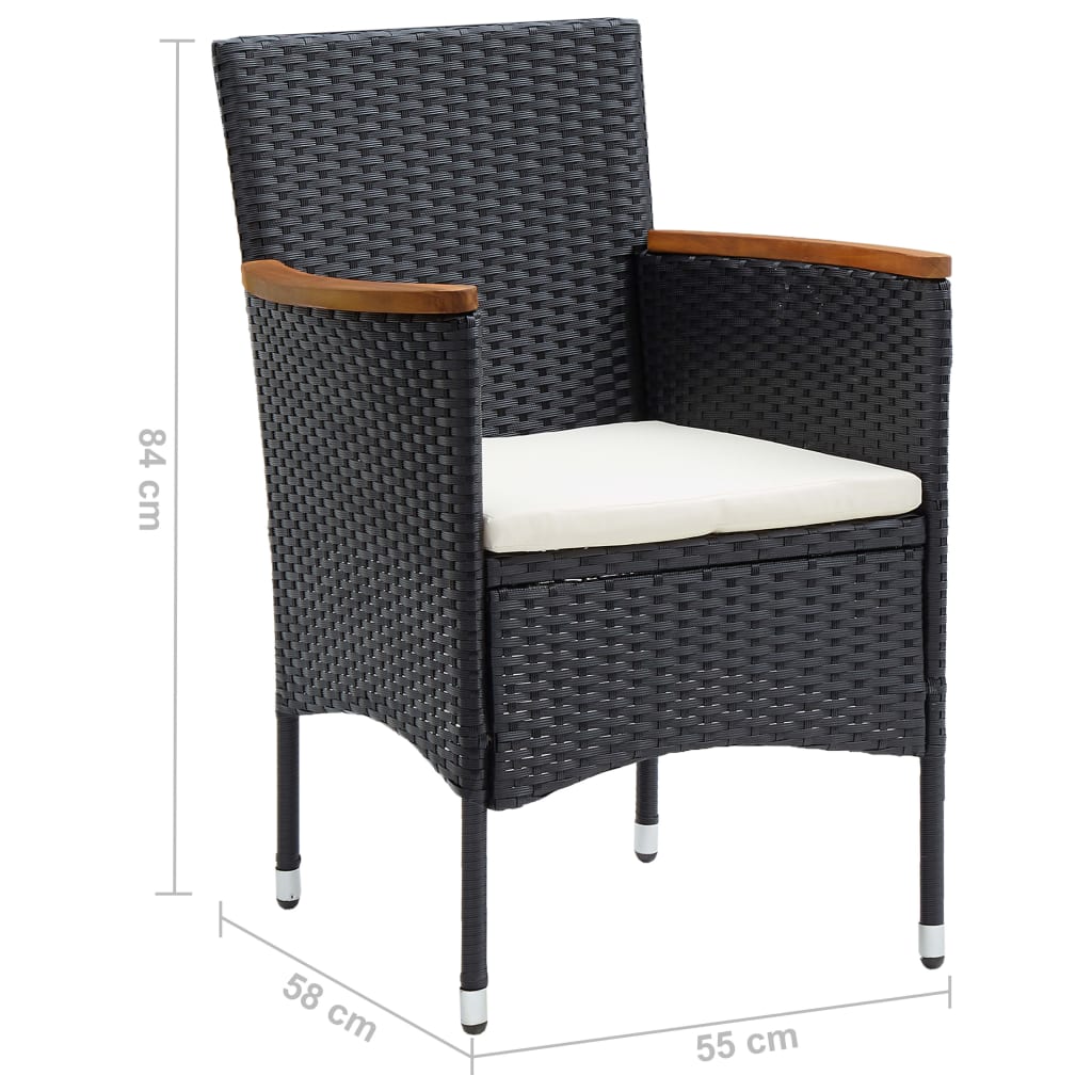 Garden Dining Chairs 4 Pcs Poly Rattan