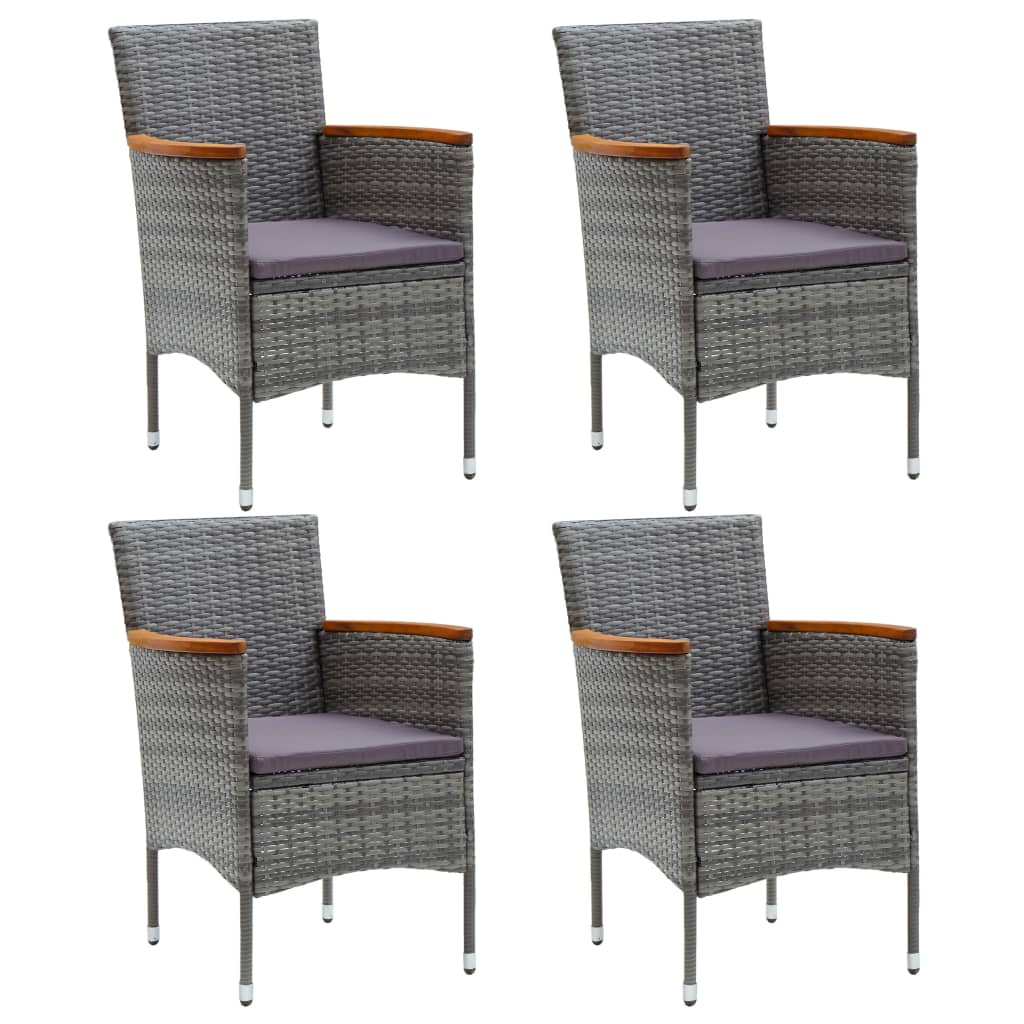 Garden Dining Chairs 4 Pcs Poly Rattan