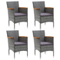 Garden Dining Chairs 4 Pcs Poly Rattan