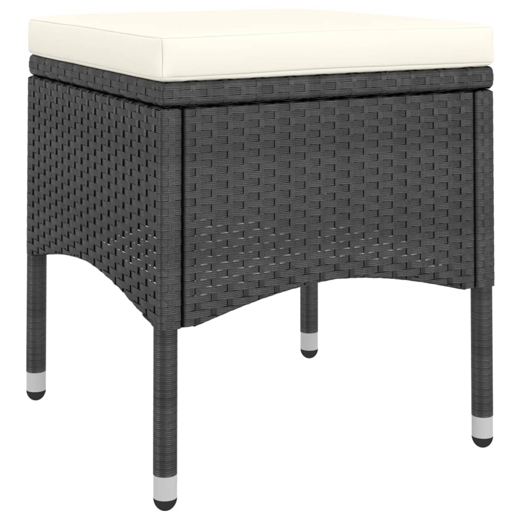 4 Piece Garden Chair And Stool Set Poly Rattan