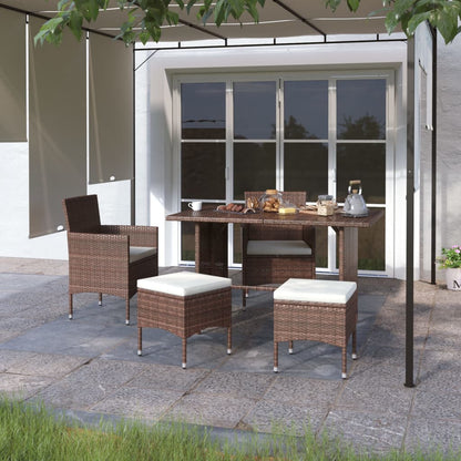 4 Piece Garden Chair And Stool Set Poly Rattan