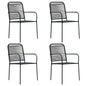 Garden Chairs 4 Pcs Cotton Rope And Steel Black