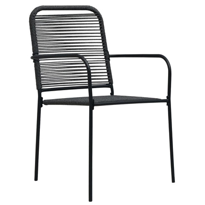 Garden Chairs 4 Pcs Cotton Rope And Steel Black