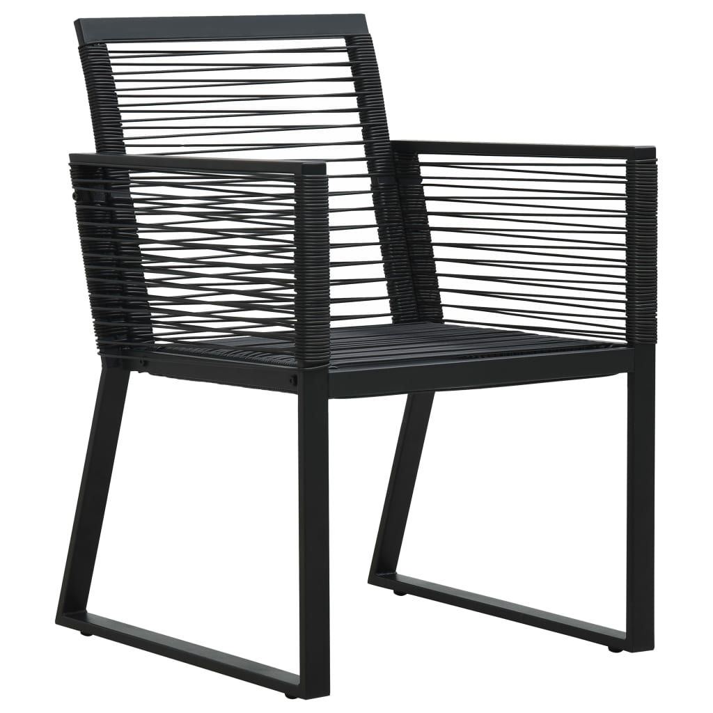 Garden Chairs 4 Pcs Rope Rattan Black