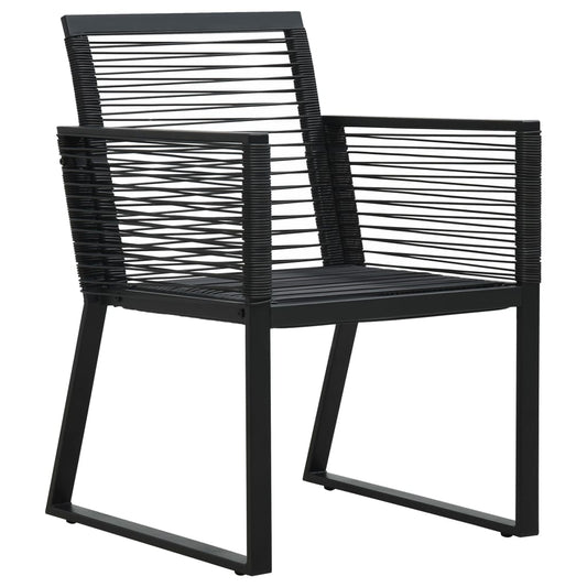 Garden Chairs 4 Pcs Rope Rattan Black