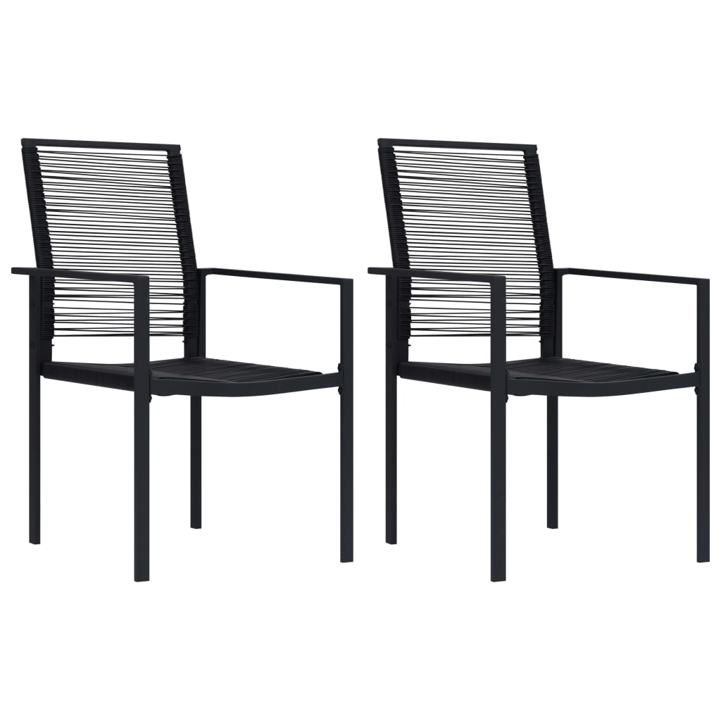 Garden Chairs 2 Pcs Pvc Rattan Black