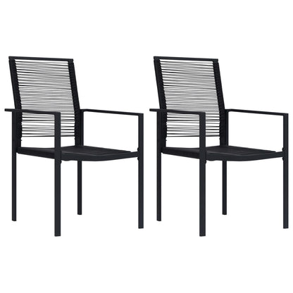 Garden Chairs 2 Pcs Pvc Rattan Black