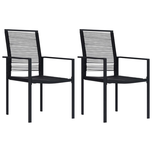 Garden Chairs 2 Pcs Pvc Rattan Black