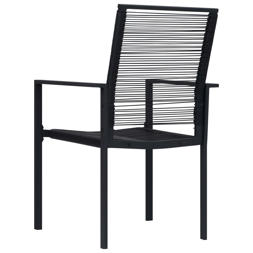 Garden Chairs 2 Pcs Pvc Rattan Black