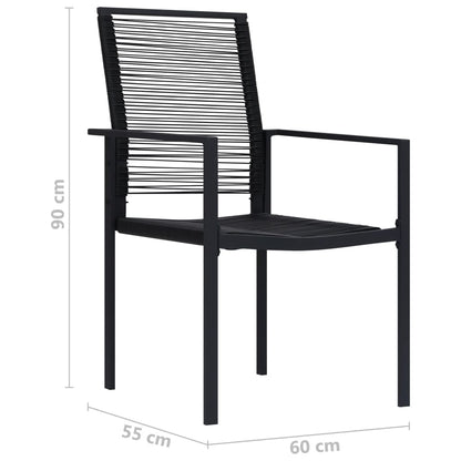 Garden Chairs 2 Pcs Pvc Rattan Black