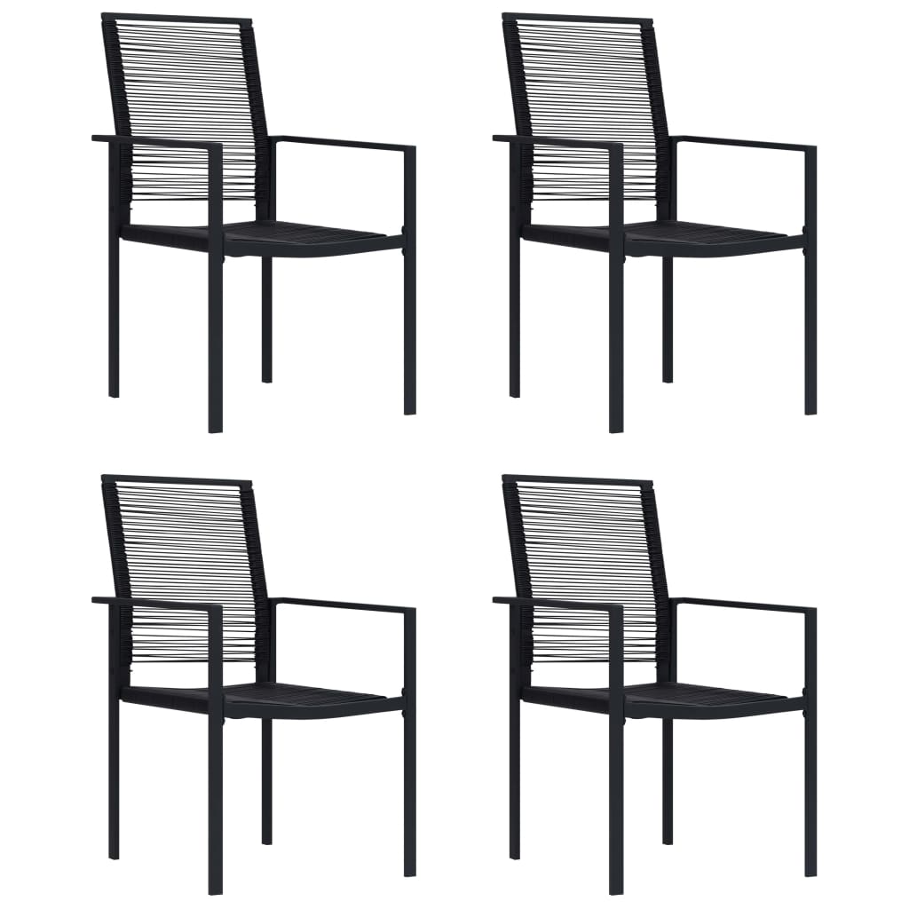 Garden Chairs 2 Pcs Pvc Rattan Black