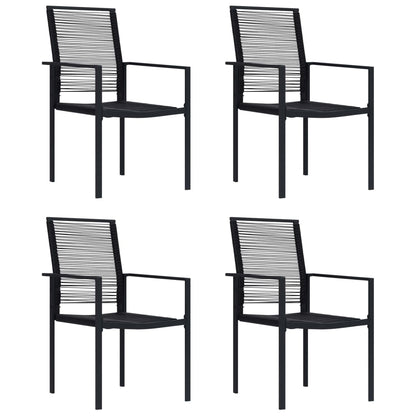 Garden Chairs 2 Pcs Pvc Rattan Black
