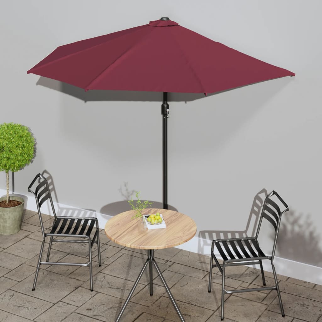 Garden Parasol With Aluminium Pole 270X144 Cm Half