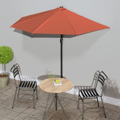 Garden Parasol With Aluminium Pole 270X144 Cm Half