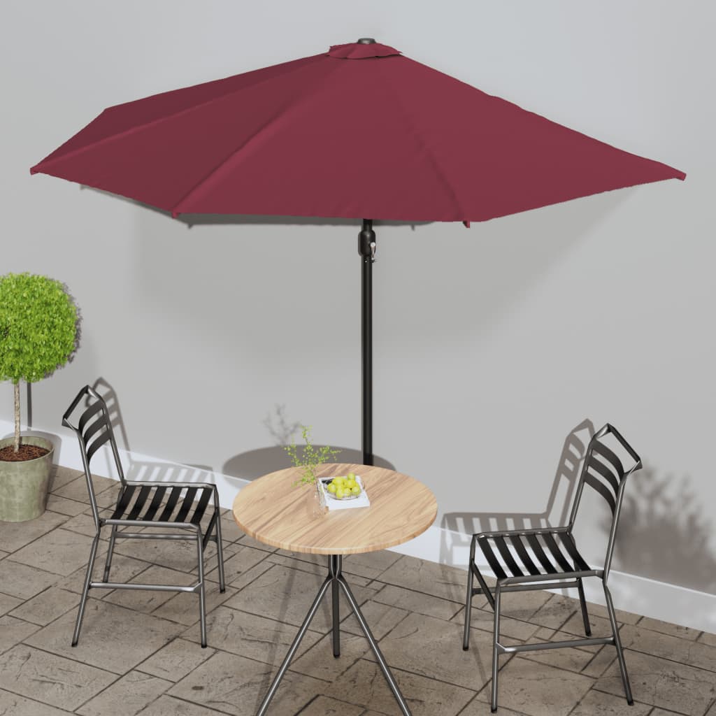 Garden Parasol With Aluminium Pole 270X144 Cm Half