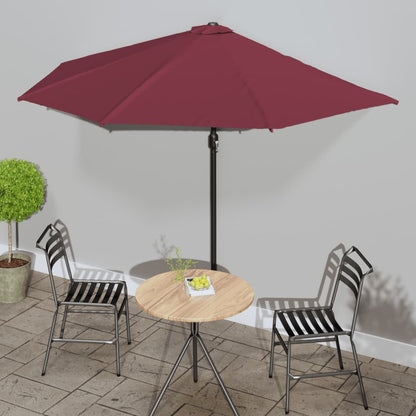 Garden Parasol With Aluminium Pole 270X144 Cm Half