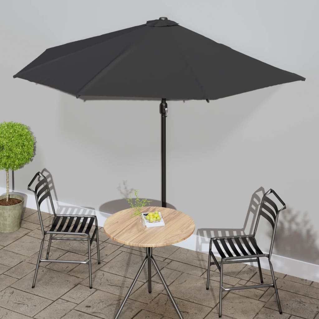 Garden Parasol With Aluminium Pole 270X144 Cm Half