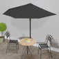 Garden Parasol With Aluminium Pole 270X144 Cm Half