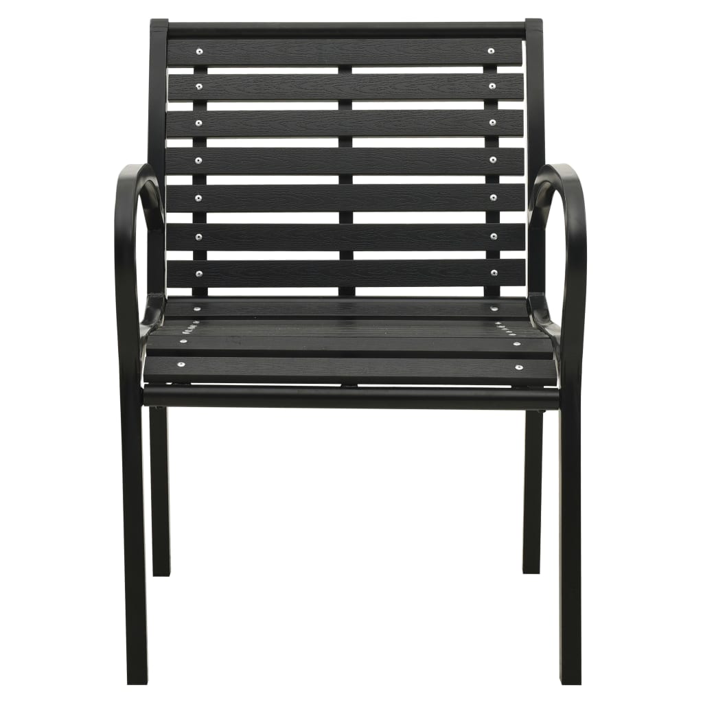 Garden Chairs 2 Pcs Steel And Wpc