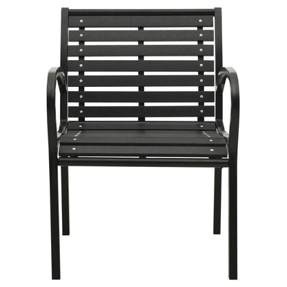 Garden Chairs 2 Pcs Steel And Wpc
