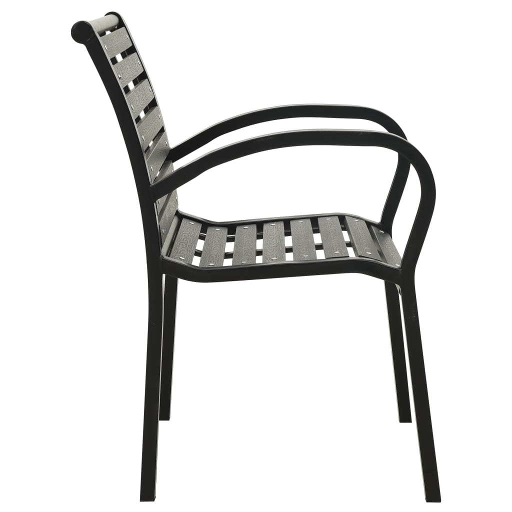 Garden Chairs 2 Pcs Steel And Wpc