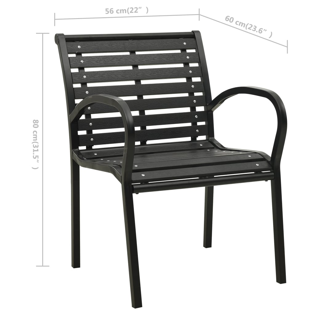 Garden Chairs 2 Pcs Steel And Wpc
